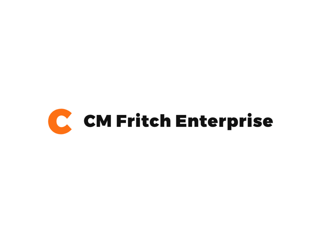 CM Fritch Enterprise logo with an orange circular 'C' to the left of the wordmark on a black background.